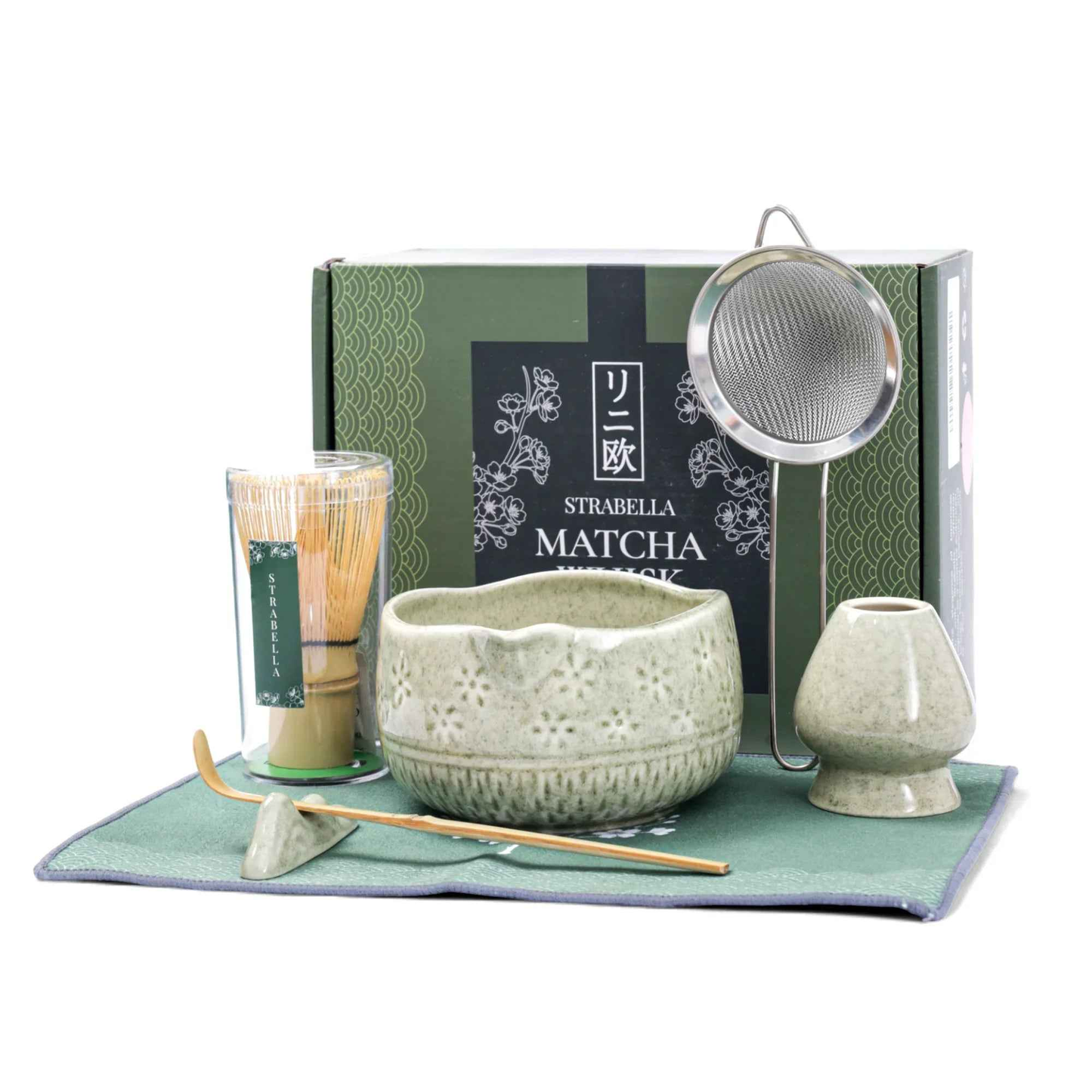 Matcha Whisk Set โ Bamboo Chasen + Ceramic Chawan | Strabella