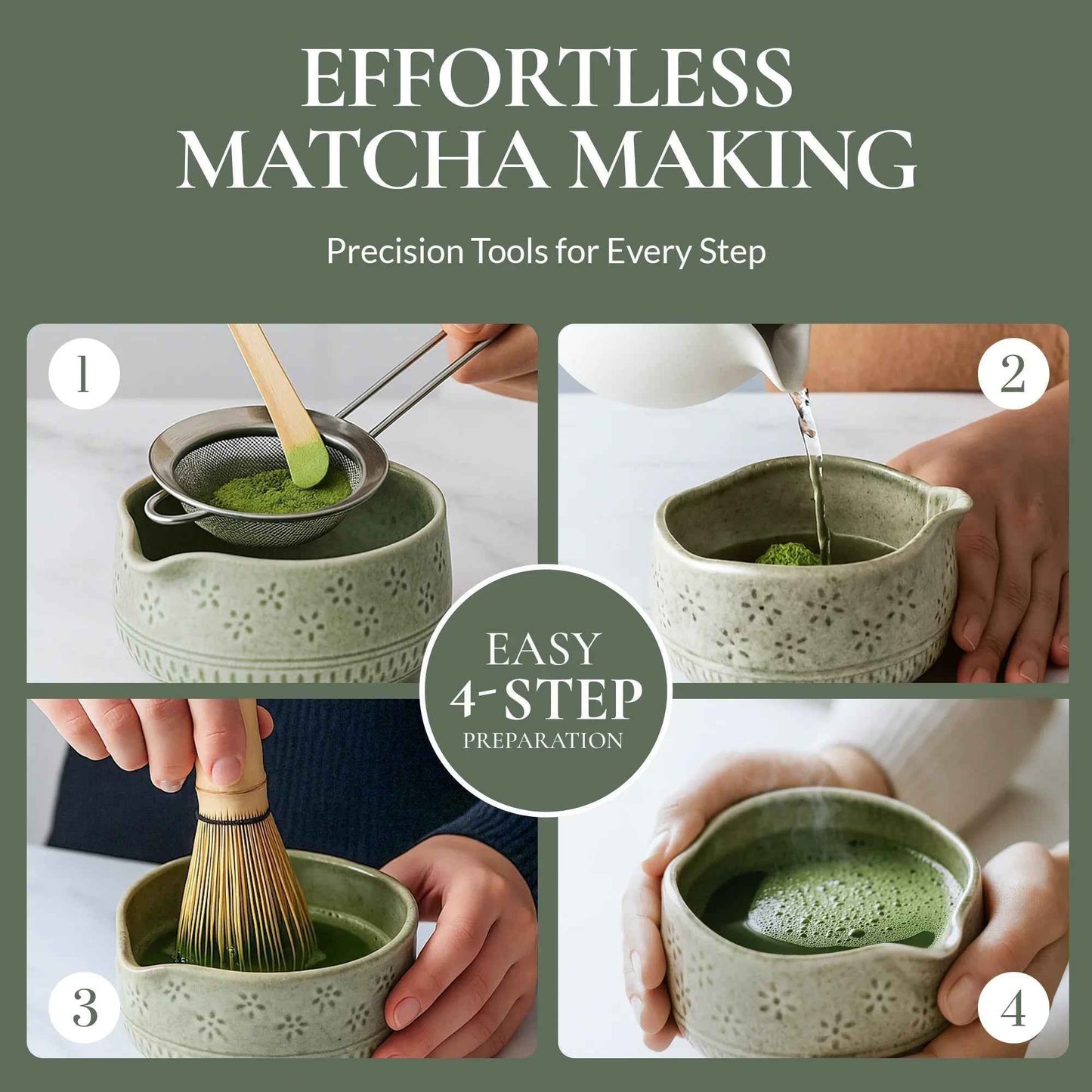Matcha Whisk Set — Bamboo Chasen + Ceramic Chawan | Strabella